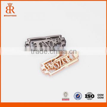 Custom brand logo engraved labels metal sewing colour clips for garment