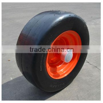15 x6.50-8 flat free rubber wheel with smooth tread for KUBOTA zero turn radius commercial mowers