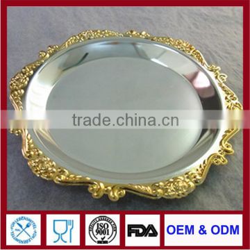 OEM round food trays silverplate dish for bar sterling silver tray sterling silver das Tablett serving trays for hotel
