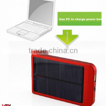 Shenzhen Supplier 2600mah Newest slim universal waterproof solar power bank for mobile phone