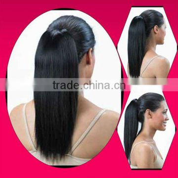 Wholesale Top Quality 100% Virgin Indian Remy Weft Hair Extension Ponytail