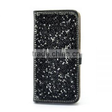 For iphone6 shiny PU leather flip phone case, glittering leather phone cover, pu leather flip case for iphone6