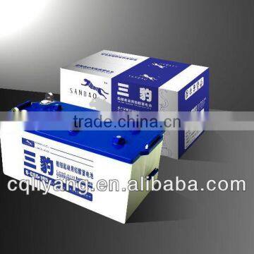 Dry charged automobile battery