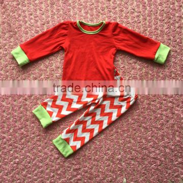 2015 ney style baby christmas pajamas red top and chevron pants