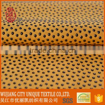 100% 150g polyester plush fabric with pvc dots