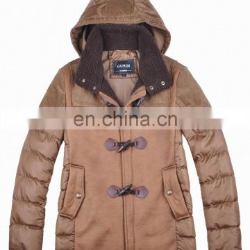 2015 lastest fashion hooded cow buckle lamb leather winter parka coat