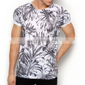 white jungle full print polyester t shirt wholesale