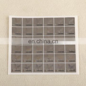 manufature custom waterproof laser anti-fake self adhesive sticker for convenient number paper label