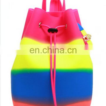 Hot sale En-friendly Candy colors backpack silicon rubber kids school bag