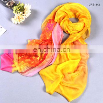 oversize dyeing style ombre color paper printing scarf