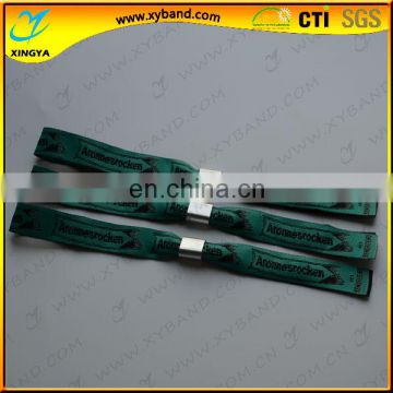 Promotional custom woven safety cloth wristband
