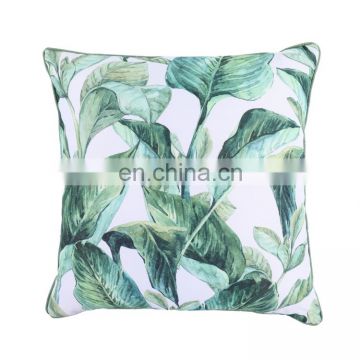 Custom Decorative Fresh Waterproof Heavy Canvas Green Leaf Pattern Outdoor Pillow Cover Outdoor Chair Cushions Covers