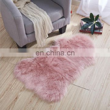 custom size and color faux fur rug for bed room decoration