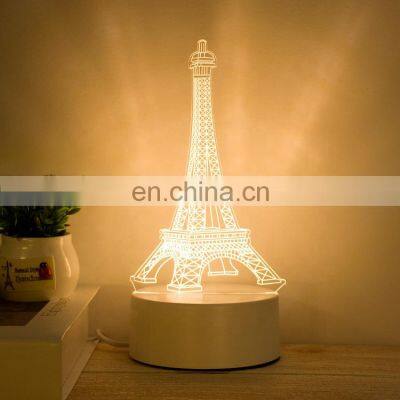 wholesales 3D RGB Lamp LED 7 Color Change custom home decor for indoor