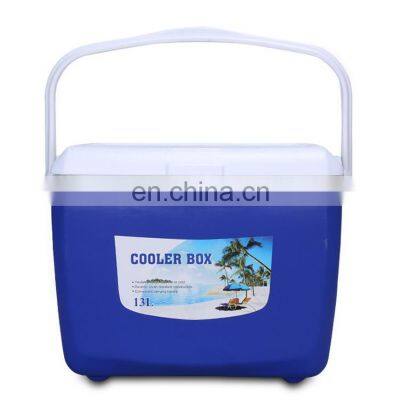 Portable 13 liter cooler box plastic cooler with handle food grade camping