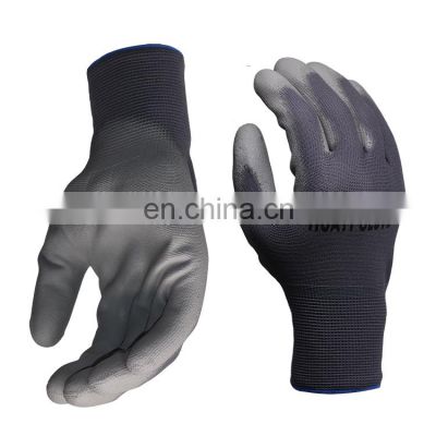 13 Gauge Finger Tip Coating Black Safety PU Palm Coated Safety Working Gloves for Builder