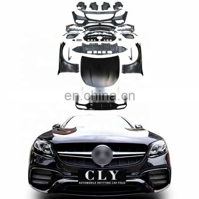 Automotive Car Parts Body Kit For 2016+ Benz E-class W213 Upgrade E63S AMG Wide Body Kit Front Bumper with Hood Fenders Diffuser