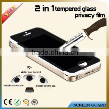 2015 Anti scratch privacy tempered glass screen protector/film for iphone 5/5s SE