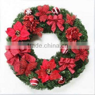 2015 new plastic PVC Christmas wreath, PE christmas wreath, Christmas garland