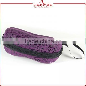 Laura Fairy Cheap Price Fashion Custom Purple Alphabet Print Sunglasses Case With Zipper