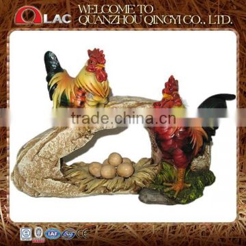 resin garden two roosters statue decoration customized gift