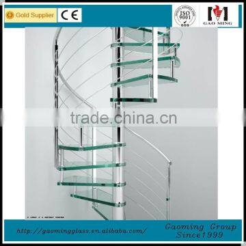 Gold supplier in Alibaba for 11 years stainless steel glass staircase with many designs/Low price/high quality GM-C301