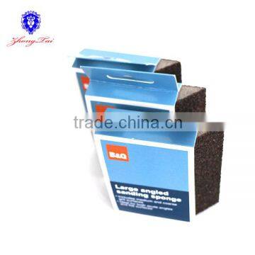 Trapezoid sand sponge with card package for supermarket