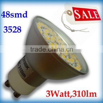Saving Energy 3W GU10 48smd 20pcs/Lot LED spot Lighting lamp