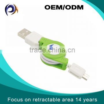 Portable types of usb cables retractable micro usb to usb 2.0 for any micro pro