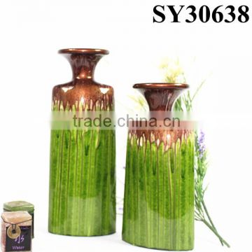 Green tall porcelain home goods decorative vase