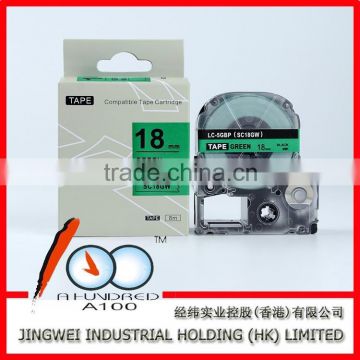 Compatible Label Cartridge for Epson/Kingjim Label Tape Printer 18mm Black on Yellow SC18GW