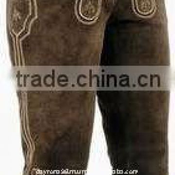 Leather German Trachten , Bavarian trachten , Genuine Suede Bavarian Kniebund Lederhose Trachten Dark Brown