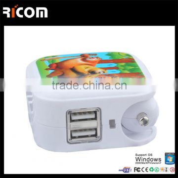 Patented 2 In 1 usb wall charger dual usb mobile phone charger,5V 2.1A Universal Travel USB Charger Adapter-UC311-Shenzhen Ricom