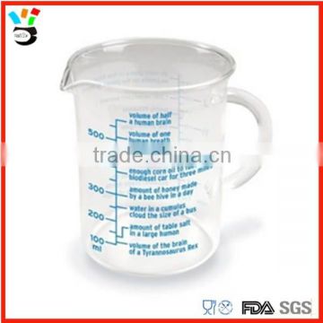 pyrex glass with handle measuring coffee glass mug/jug