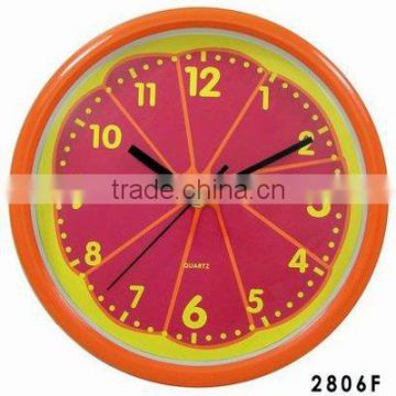 Plastic Orange Clock for Promotion and Home Decoration