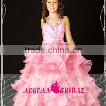 StyleMW0146 New Arrival Organza Crystal Ball Gown Girl Pageant Dresses