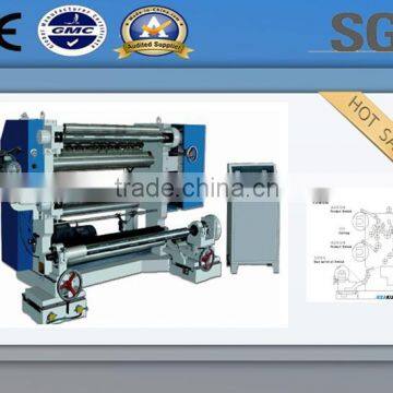 Plastic film slitting rewinding machine