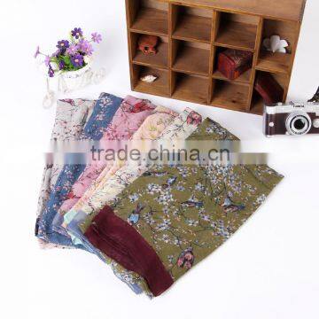 fashion bird flower polyester scarves