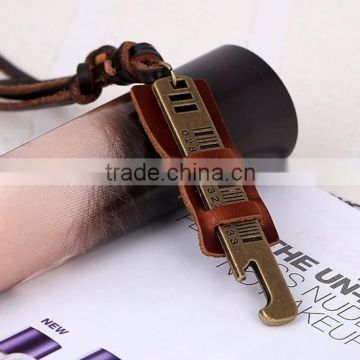 Manufacturers selling retro men's leather necklace punk necklace N0022