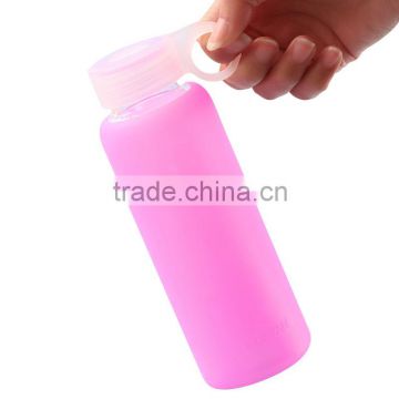 100% Glass 500ml Water Bottle with Silicone Sleeve