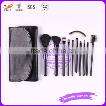 10pcs Portable Cosmetic Brush Travel Set with Black Bag