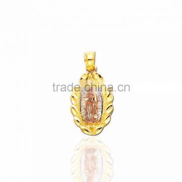 Three tone Plated unisex mother mary pendant
