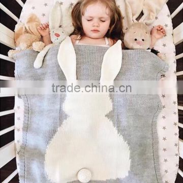hot-selling lovely personalized baby cartoon rabbit jacquard throw blanket