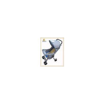 One Hand Foldable Gray Baby Buggy Strollers With Storage Basket