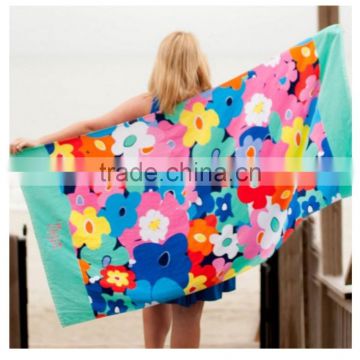 2017 design stamp towel with round beach towel tassel high quality best price