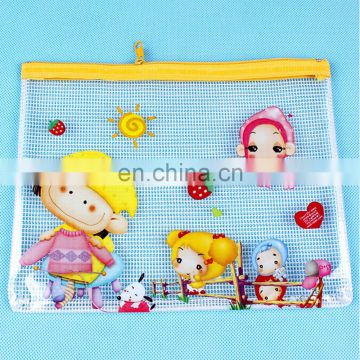 Fashion students cheap promotional mesh stationery case