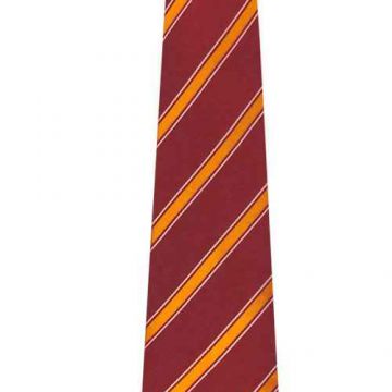 Extra Long Red Polyester Woven Necktie Double-brushed Striped