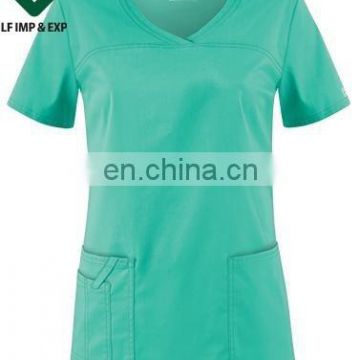 Double Needle Top Stitched Scrub Tops