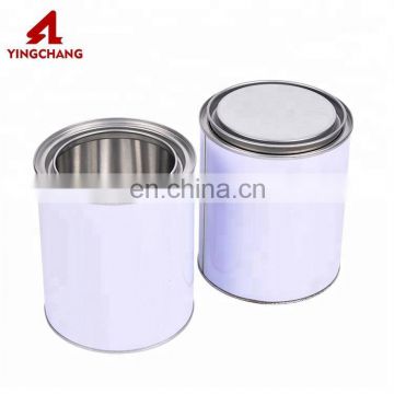OEM white color airtight empty clear paint can metal tin with lids wholesale