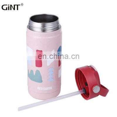 Hot sell new design stainless steel water bottle with straw for student double wall thermal flask colorful design